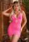 Сукня Leg Avenue Lurex Rhinestone Keyhole Halter Dress One Size Neon Pink