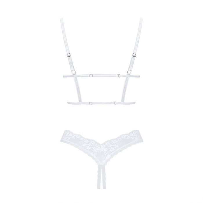 Еротичний комплект Obsessive Heavenlly 2-pcs cupless set XS/S, відкриті груди, з доступом