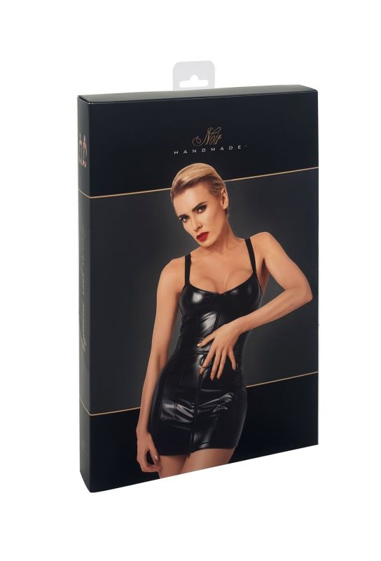 Сукня Noir Handmade F320 Starlet, 3XL, під латекс, міні, блискавка по всій довжині, кільце на поясі