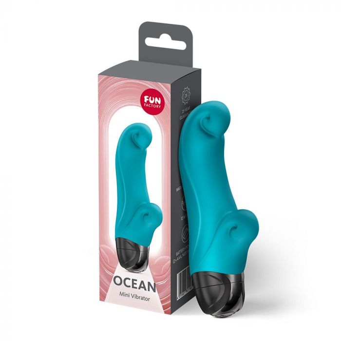 Вібратор-кролик Fun Factory OCEAN Aquamarine, для клітора та точки G, 6 режимів, на батарейках