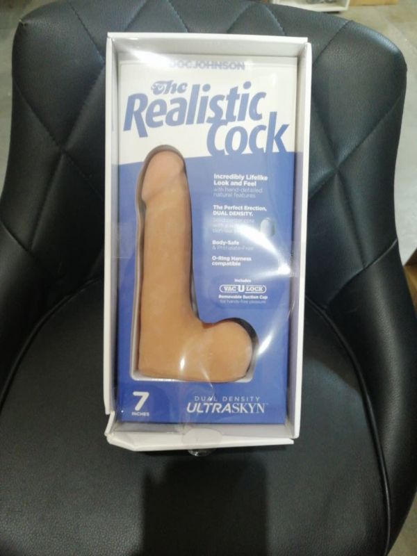 Фалоімітатор Doc Johnson The Realistic Cock ULTRASKYN 7 Inch with Balls Vanilla (м'яте паковання!!!)