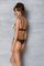 Еротичне боді Passion MARINA BODY, S/M, beige, з відкритими чашками