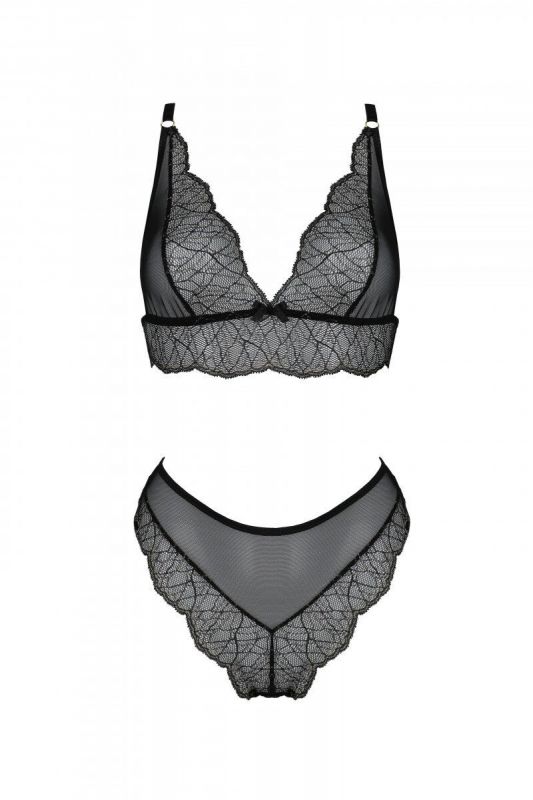 Комплект Passion AMBERLY SET black, XXL/XXXL, бралет і трусики бразиліана