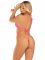 Боді-бікіні Leg Avenue Wrap around bikini bodysuit, One Size, яскраво-рожеве, на зав’язках, зі стразами