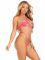 Боді-бікіні Leg Avenue Wrap around bikini bodysuit, One Size, яскраво-рожеве, на зав’язках, зі стразами
