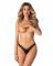 Трусики-стрінги з мереживом Obsessive Arrowel Black crotchless thong L/XL