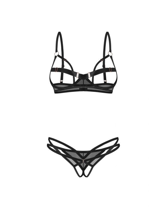 Комплект Obsessive Euridia 2-pcs crotchless set XS/S