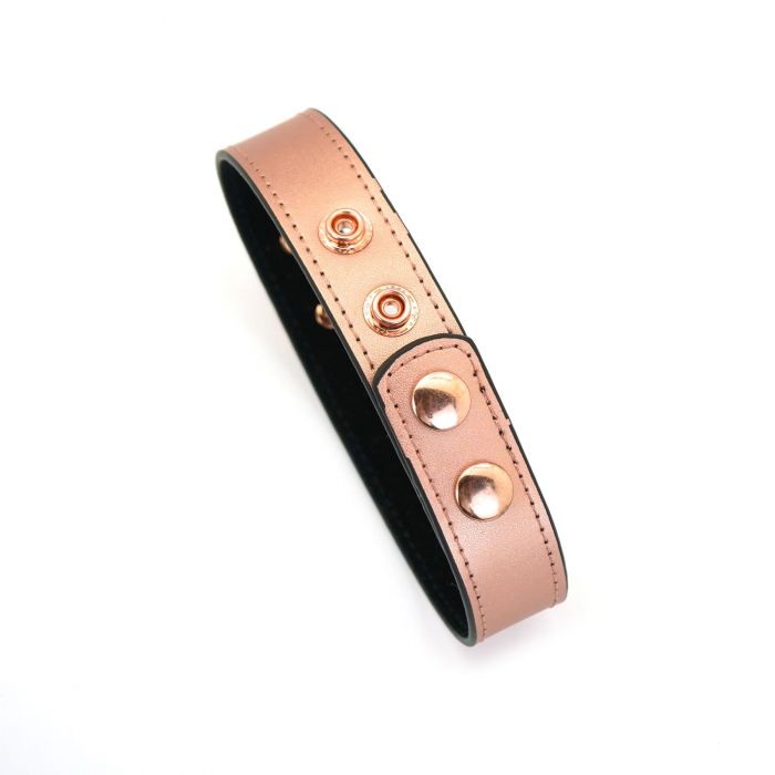 Нашийник із затискачами для сосків Liebe Seele Rose Gold Memory Collar with Nipple Clamps, шкіра