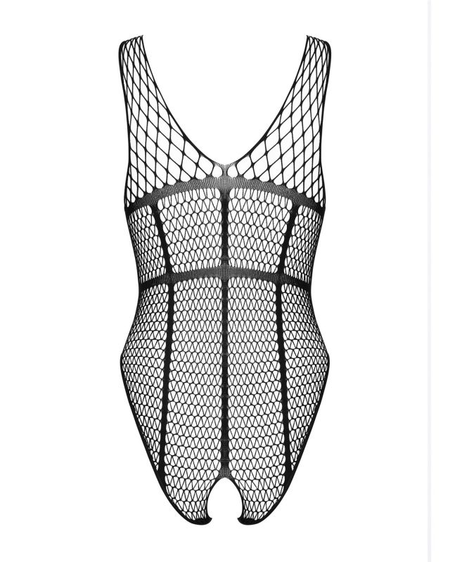 Бодістокінг із великої сітки з доступом Obsessive B117 teddy S/M/L, чорний