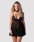 Бебі-дол Obsessive Donarella babydoll & thong, XL/2XL, мереживний ліф, чокер та стрінги в комплекті