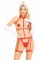 Костюм медсестри Leg Avenue 2PC Vegan Leather Nurse Harness Teddy and Headband Red M, шапочка