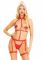 Костюм медсестри Leg Avenue 2PC Vegan Leather Nurse Harness Teddy and Headband Red M, шапочка