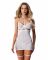 Бебі-дол Obsessive Arrowel White chemise 2XL/3XL, з декоративним чокером та гартерами