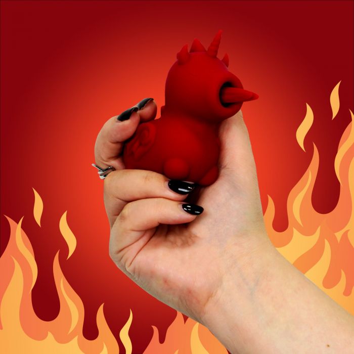 Вібратор-єдиноріжка Unihorn – Blaze Diablo, пестливий роздвоєний язичок