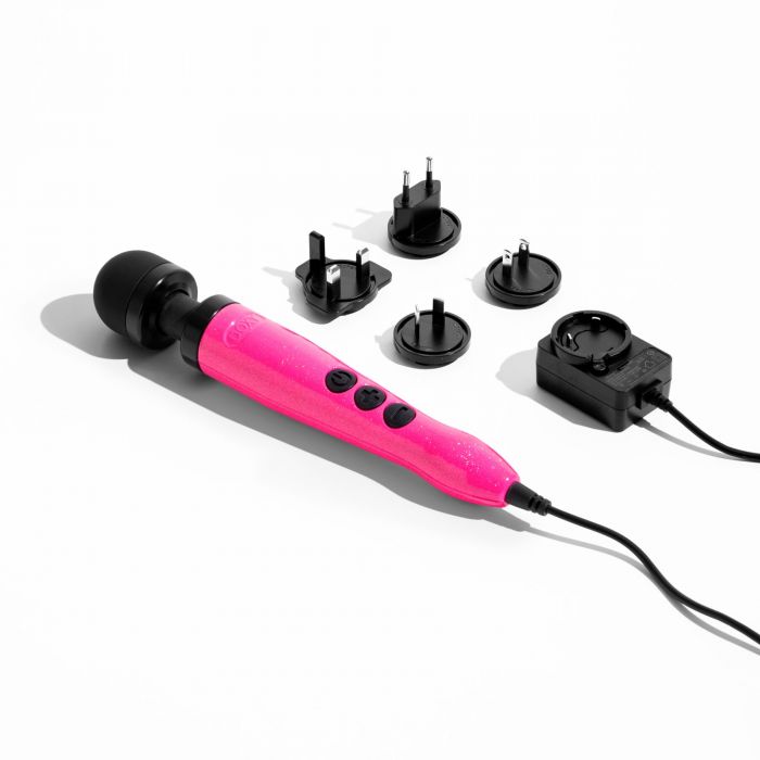 Вібромасажер DOXY Die Cast 3 Hot Pink, дуже потужний, живлення 220В, металевий корпус