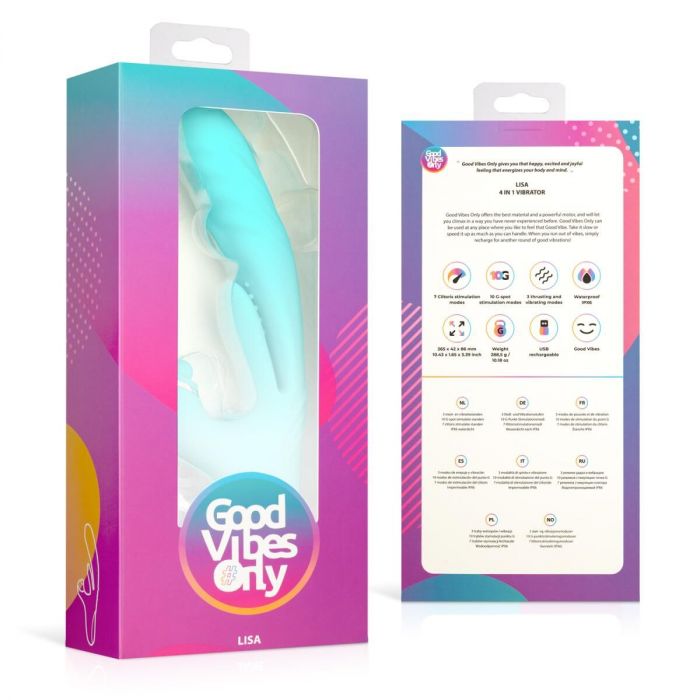 Вібратор-кролик із вагінальним відростком Good Vibes Only – Lisa Thrusting Rabbit Vibrator with G-Spot Stimulator
