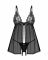 Сорочка бебі-дол Obsessive Blomentis babydoll & thong, M/L, мереживний ліф, стрінги в комплекті