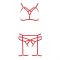 Комплект білизни Passion Exclusive MAGALI SET OpenBra L/XL, red, стрепи, ліф, трусики і пояс