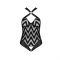 Сітчастий боді з халтером та ритмічним малюнком Passion Hima Body L/XL, black