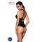 Сітчастий боді з халтером та ритмічним малюнком Passion Hima Body L/XL, black