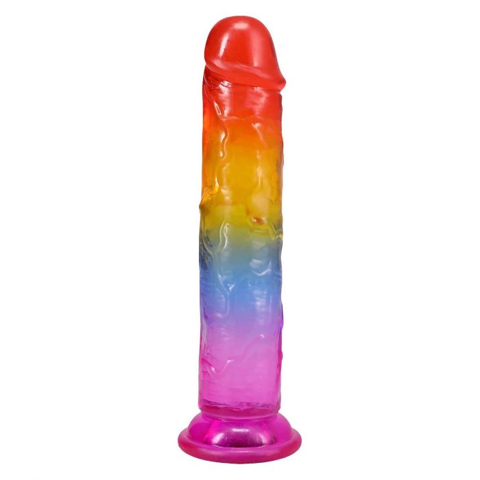 Фалоімітатор Doc Johnson Crystal Jellies - 7 Inch Сlassic Dong - Rainbow