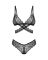 Комплект Obsessive Blomentis 2-pcs set, XL/2XL, мереживний, ліф із зав’язками на спині, трусики-сліпи