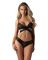 Комплект Obsessive Blomentis 2-pcs set, XL/2XL, мереживний, ліф із зав’язками на спині, трусики-сліпи