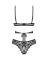 Комплект Obsessive Blomentis 2-pcs set, XL/2XL, мереживний, ліф із зав’язками на спині, трусики-сліпи