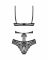 Комплект Obsessive Blomentis 2-pcs set, XS/S, мереживний, ліф із зав’язками на спині, трусики-сліпи