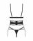 Комплект Obsessive Lobellis 3-pcs set, M/L, чорний, ліф з м’якою чашкою, стрінги, пояс для панчіх