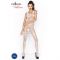 Бодістокінг Passion BS045 white, комбінезон, імітація панчох і боді