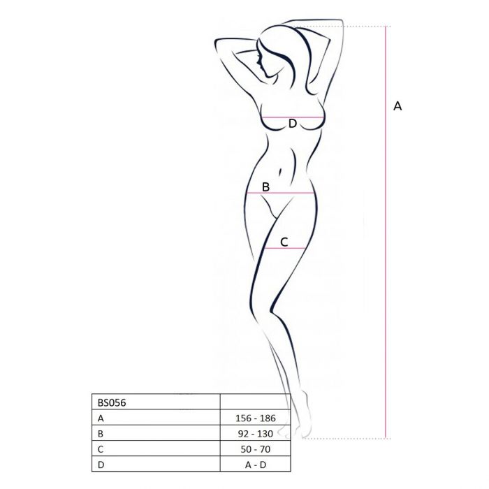 Бодістокінг Passion BS056 red, комбінезон, імітація панчіх