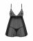 Сорочка бебі-дол Obsessive Blomentis babydoll & thong, M/L, мереживний ліф, стрінги в комплекті