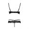 Комплект білизни Passion Exclusive NORTH SET L/XL, black, ліф і трусики з елементами під латекс
