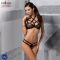 Комплект білизни Passion Exclusive HAGAR SET S/M, black, стрепи, трусики та ліф