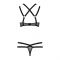 Комплект білизни Passion Exclusive HAGAR SET S/M, black, стрепи, трусики та ліф