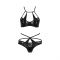 Комплект белья Passion Exclusive NAVEL SET L/XL, black, трусики и лиф с элементами под латекс