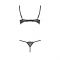 Комплект білизни Passion Exclusive VALERY SET OpenBra L/XL, black, стрепи, трусики, відкритий ліф