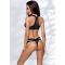 Комплект білизни Passion Exclusive ARIN SET S/M, black, сітчастий ліф і стрінги