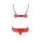Комплект білизни Passion Exclusive CHERRY SET OpenBra L/XL, red, відкритий ліф, трусики-спідничка