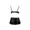 Комплект білизни під латекс Passion DEBY SET L/XL, black, ліф, міні-спідничка, стрінги