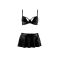 Комплект білизни під латекс Passion DEBY SET XXL/XXXL, black, ліф, мініспідничка, стрінги