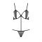 Комплект білизни Passion Exclusive QUENTRIS BIKINI L/XL, black, стрінги і напіввідкритий ліф