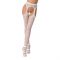 Мереживні колготки-бодістокінги Passion S014 One Size, White, імітація панчіх та пояса з гартерами