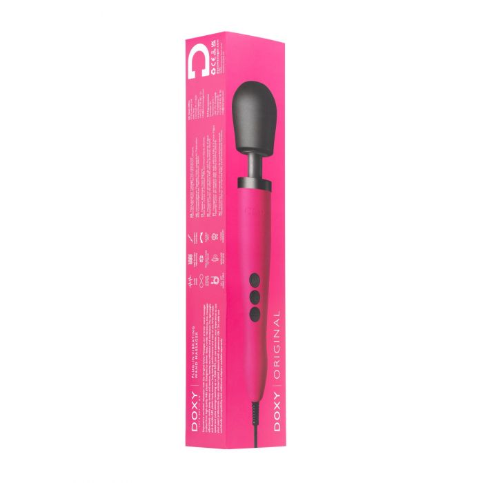 Вібромасажер DOXY Original Pink, дуже потужний, живлення 220В, пульсівні вібрації