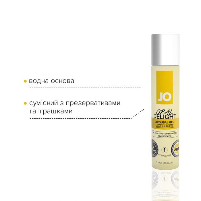 Гель для оральних пестощів JO Oral Delight Vanilla Thrill (30 мл), ефект холод-тепло