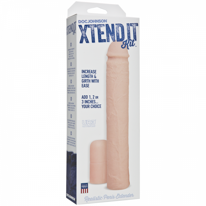 Насадка на член Doc Johnson Xtend It Kit White, подовження (до +7,6 см) і потовщення (до +1,2 см)
