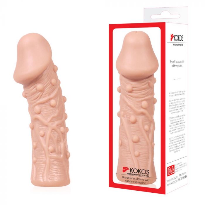 Насадка на член Kokos Extreme Sleeve ES.06 розмір M, потовщувальна, стимулювальний рельєф