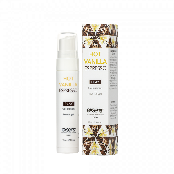 Стимулювальний гель EXSENS Kissable Hot Vanilla Espresso 15мл можна для поцілунків, охолоджувальний