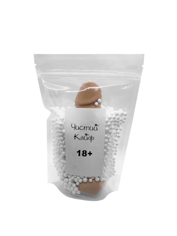 Мило у формі пеніса Чистий Кайф Brown size M, крафтове мило-член, натуральне
